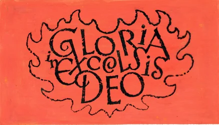 Gloria in Excelsis Deo, 1970-es évek (indiai tinta átlátszóságon gouache fölött papíron)