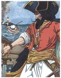 Kalóz portréja Illusztráció George Albert Williams (1875-1932) „The boys book of pirates” című könyvéből, 1913