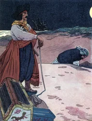 A kincs el van temetve Illusztráció a „The boys book of pirates” című könyvéből, George Albert Williams (1875-1932) 1914