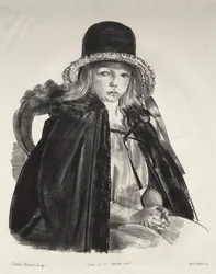 Jean fekete kalapban