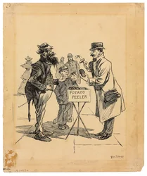 Street Vendor, 1895 körül (tinta papíron)