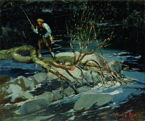 Pisztránghalászat (olaj, vászon)