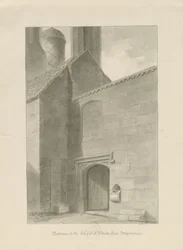 Pillaton Hall - Kápolna bejárata: szépia rajz