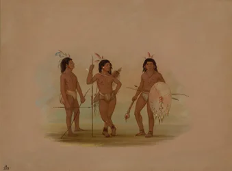 Egy puelchee főnök és két fiatal harcos, 18541869.