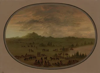 Egy sziú háborús parti bivakja napkeltekor, 18611869.