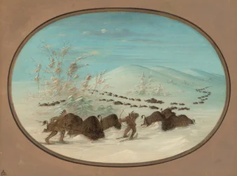 Buffalo Chase a hószállingózásban – Ojibbeway, 18611869.
