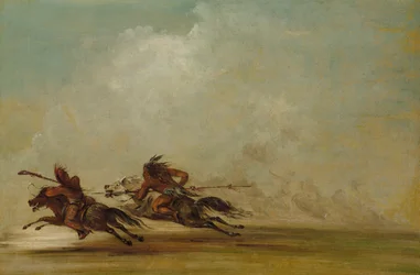 Comanche Warrior Lancing an Osage, teljes sebességgel, 1837-1839.