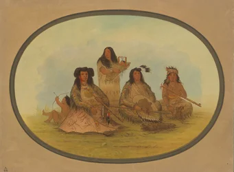 A sziú főnök több indiánnal, 18611869.