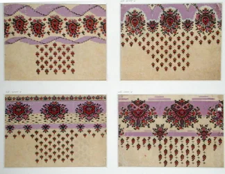 Fabric Designs for Paisley Shawls, 1871 körül (guache papíron)
