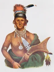 Appanoose, Sauk főnöke, 1837, illusztráció: „The Indian Tribes of North America, Vol.2”, Thomas L. McKenney és James Hall, pub. írta John Grant