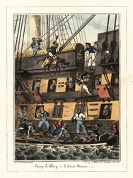 Megbüntettek egy milícia dragonyost a Zöld-foki-szigeteki Santiagóban, 1828 (kőnyomat)
