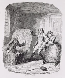 Booth fedezte fel a Hamperben, az "Amelia"-ból, a művész metszete, illusztráció a "The Works of Henry Fielding" című kötetből, kiadó: Henry G. Bohn, 1853.