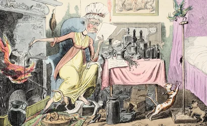 Keverés Egy Recept a kukoricához, pub. 1835 (kézzel színezett metszet)