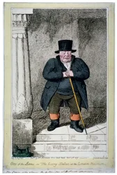 „Az oroszlánok egyike – avagy a Londoni Múzeum élő szobra”, 1817