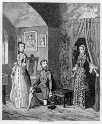 Mária királynő meglepte Courtenayt és Erzsébet hercegnőt, 1553-1555 1840