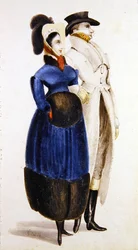 Téli divat (akvarell papíron)