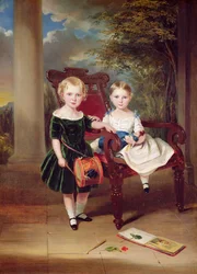 Két gyermek, Herbert és Rose portréja, 1844