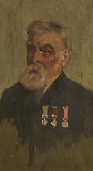 J. C. Milton portréja, 3., Kr. u. 1920 (olaj a panelen)