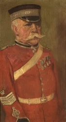 Jas George portréja, R.N. & 3., c. 1920 (olaj a panelen)