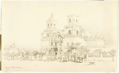 Cím nélkül (átviteli rajz a San Xavier misszióhoz, Tucson, Arizona)