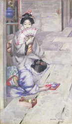 Geisha Drinking Tea (wc papíron)