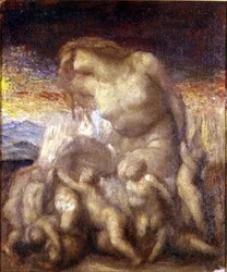 Tanulmány az „Evolution”-hoz (olaj, vászon)
