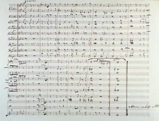 George Frederick Handel (Georg Friedrich Handel) honosított angol német zeneszerző „A Messiás” (A Messiás) partitúrájának nyitóoldala