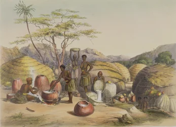 Gudu Kraalja a Tugalában, Sört készítő nők, 26. tányér a „The Kafirs Illustrated”-ből, 1849