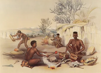 Zulu kovácsok munka közben