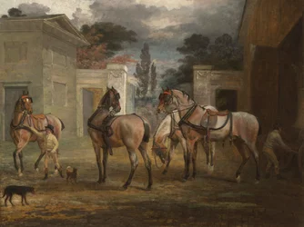 Négy lovagló kocsi két vőlegénnyel, 1792