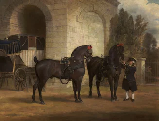 Két fekete hintaló kocsissal, 1791
