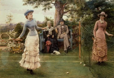 G.G. Kilburne, teniszjáték / festmény, 1882
