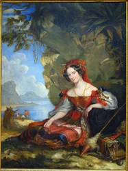 Lady Catherine Caroline Montagu (1808-1834), Alexandre Joseph Colonna-Walewski gróf feleségének portréja, Hayter, Sir George (1792-1871). Olajfestmény