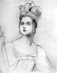 Viktória királynő koronázási öltözetében, 1837, 1901.
