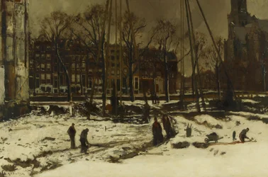 A Raadhuisstraat átjárója télen