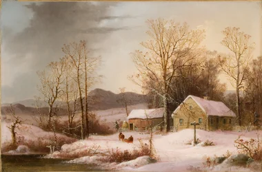 Tanyavilág télen 1860 (Olaj, vászon)