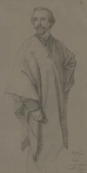 Önarckép, 1870 (grafit, barna vászonpapír)