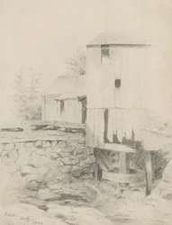 Az öreg malom, 1846 (grafit, buff vattapapír)