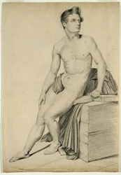Cím nélkül - Litográfiáról másolt férfiakt, 1842