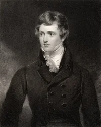 Edward George Geoffrey Smith Stanley, H. Robinson metszet, a National Portrait Gallery V. kötetéből, megjelent 1835 körül