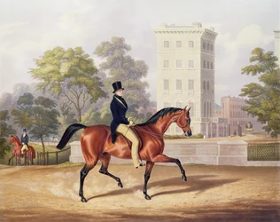 Anglesea márki lóháton a Hyde Parkban, 80. évében, metszett J. Harris, 1847 (színes metszet)