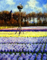 A gólyafészek, Hollandia (olaj, vászon)