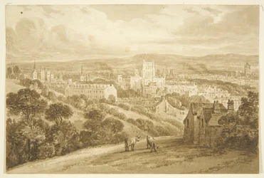 Bristol a Clifton Wood-tól (ceruza és akvarell papíron)