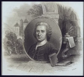 Jean Jacques Rousseau (1712-78) portréja, William Finden (1787-1852) metszete