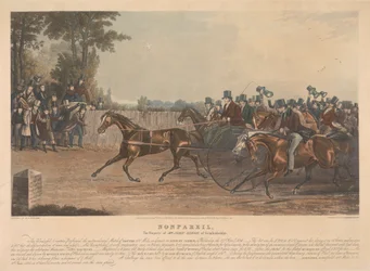 "Nonpareil" / Mr. John Dixon Knightsbridge-i tulajdona / Ez a csodálatos lény, aki 1836. április 27-én, szerdán 100 mérföldet ügetett a Sunbury Commonon.