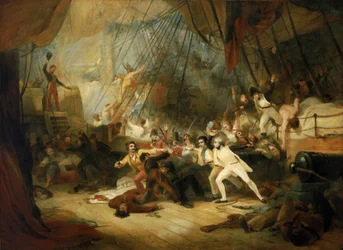 Nelson a San Josef fedélzetén a Cape St Vincent-i csatában