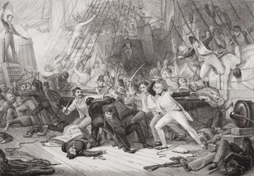 Nelson a San Josef fedélzetén a St. Vincent-i csatában, 1797. február 14-én, az 