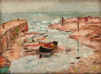 Beached Boats, Lower Largo (olaj a panelen)