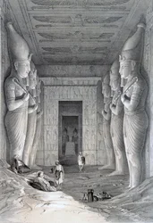 A Nagy Templom belseje, Abu Simbel, 19. század