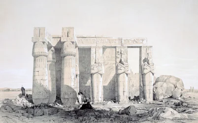 A Ramseion, Luxor, Egyiptom, 19. század